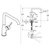 Bateria GROHE Essence - rysunek techniczny