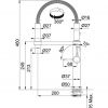 Bateria kuchenna Franke Pescara 360°- rysunek techniczny