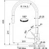 Bateria Franke Eos Neo - rysunek techniczny