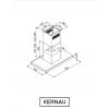 Okap wyspowy Kernau KCH 0890.1 B Island - rysunek techniczny