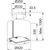 Okap wyspowy Franke Smart FSMS F42 SS/BK MATT stal szlachetna