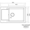 Zlew KERNAU KGS H 6078 1B1D - rysunek techniczny