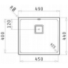 Zlew Pyramis LUME 45x40cm - rysunek techniczny