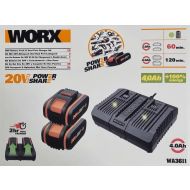 WORX Zestaw Akumulator 4,0Ah x2 + Ładowarka dwuportowa WA3611 - WORX Zestaw Akumulator 4,0Ah x2 + Ładowarka dwuportowa WA3611 - worx_zestaw.jpg